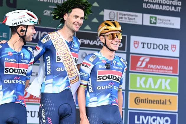 11-10-2025 Giro Di Lombardia; 2025, Soudal - Quick Step; Serry, Pieter; Evenepoel, Remco; Como; 
