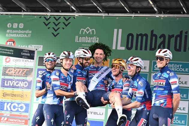 11-10-2025 Giro Di Lombardia; 2025, Soudal - Quick Step; Serry, Pieter; Evenepoel, Remco; Como; 
