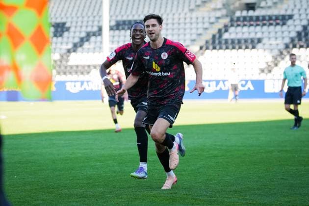 Germany, Soccer, Regionalliga Südwest, Season 2025 2026, Matchday 12 SC Freiburg II vs KSV Hessen Kassel Dreisamstadion Freiburg Danny Breitfelder KSV Hessen Kassel , 22 Goal, Goal celebration, Emotions, Goal kick, Joy, Cheering, Freiburg Dreisamstadion Baden Württemberg Germany Copyright: xFINLEYxMÖRCHx