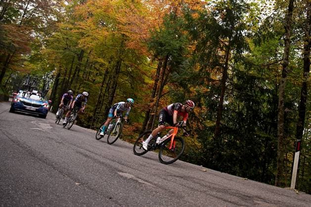 The pack rides cycles during the 119th edition of the Il Lombardia, Tour of Lombardy cycling race, a 241 km one day race from Como to Bergamo on October 11, 2025, Italy.  Copyright: xMarcoxAlpozzi LaPressex