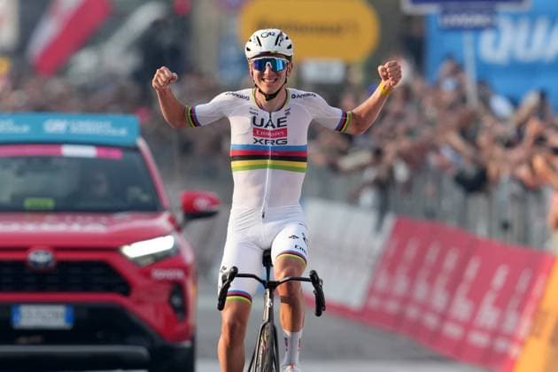 POGACAR Tadej wins the 119th edition of the Il Lombardia, Tour of Lombardy cycling race, a 241 km one day race from Como to Bergamo on October 11, 2025, Italy.  Copyright: xGianxMattiaxD Alberto LaPressex