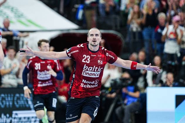 Goal celebration Kent Robin Toennesssen SG Flensburg Handewitt, 23 GER, SG Flensburg Handewitt vs THW Kiel, Handball, Bundesliga, Matchday 8, Season 2026 2026, 11 10 2025 GER, SG Flensburg Handewitt vs THW Kiel, Handball, Bundesliga, Matchday 8, Season 2026 2026, 11 10 2025 Flensburg Copyright: xEibner-Pressefoto MarcelxvonxFehrnx EP_MFN
