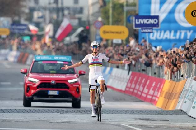 POGACAR Tadej wins the 119th edition of the Il Lombardia, Tour of Lombardy cycling race, a 241 km one day race from Como to Bergamo on October 11, 2025, Italy.  Copyright: xGianxMattiaxD Alberto LaPressex