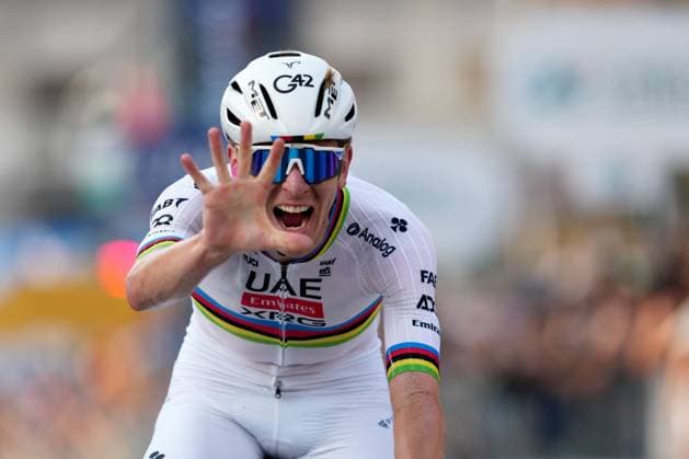 POGACAR Tadej wins the 119th edition of the Il Lombardia, Tour of Lombardy cycling race, a 241 km one day race from Como to Bergamo on October 11, 2025, Italy.  Copyright: xGianxMattiaxD Alberto LaPressex