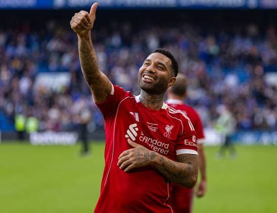 Football - LFC Foundation Friendly - Chelsea FC Legends v Liverpool FC Legends LONDON, ENGLAND - Saturday, October 11, 2025: Liverpool s Jermaine Pennant celebrates after the LFC Foundation match between Chelsea FC Legends and Liverpool FC Legends at Stamford Bridge. Liverpool won 1-0. (Photo by David Rawcliffe Propaganda) LONDON Stamford Bridge GREATER LONDON ENGLAND  Copyright: xDavidxRawcliffex P2025-10-11-Chelsea_Legends_Liverpool_Legends-155