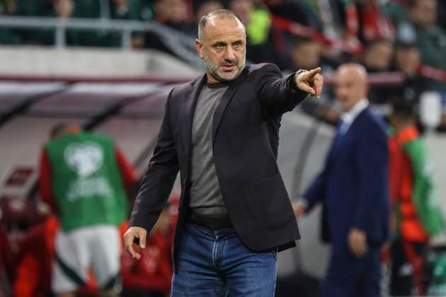 Football, Fussball, Armenia, Hungary, FIFA World Cup, WM, Weltmeisterschaft, Fussball 2026 Qualifyer Yegishe Melikyan manager of Armenia during 2026 FIFA World Cup Fussball, Football Qualifier Group F, football match between Hungary and Armenia on october 11., 2025 in Puskas Arà na, Hungary Zsombor Toth Budapest Puskas Arà na Pest Varmegye Hungary