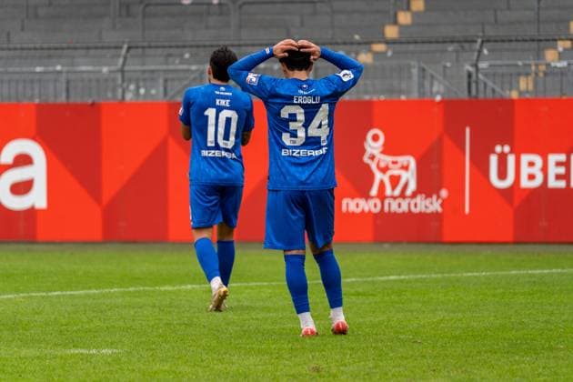 Crop, Emotion, Gesture, Gesture Halim Eroglu TSG Balingen, 34 after a missed chance, GER, 1 FSV Mainz 05 II vs TSG Balingen, Football, Regionalliga Suedwest, Matchday 12, Season 2025 2026, 11 10 2025, DFB REGULATIONS PROHIBIT ANY USE OF PHOTOGRAPHS AS IMAGE SEQUENCES AND OR QUASI VIDEO, GER, 1 FSV Mainz 05 II vs TSG Balingen, Football, Regionalliga Suedwest, Matchday 12, Season 2025 2026, 11 10 2025 Mainz Copyright: xEibner-Pressefoto Jan-NiclasxGrox EP_JGG