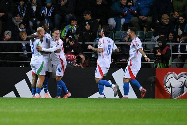 celebrates after the goal Italy during Qualifiers - Estonia vs Italy, FIFA World Cup, WM, Weltmeisterschaft, Fussball match in Tallin, Estonia, October 11 2025  Copyright: xPasqualexGolia IPAxSportx xipa-agency.netx xx IPA_66439175 IPA_Agency_IPA66439175