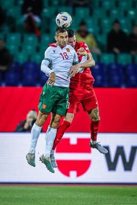 Football - World Cup Qualifiers - Group Stage - Group E - Bulgaria - Turkiye - 04.09.2025 Ivaylo Chochev of Bulgaria and Merih Demiral of Turkiye during World Cup Qualifiers group stage match between Bulgaria and Turkey Bulgaria Copyright: xYulianxTodorovx