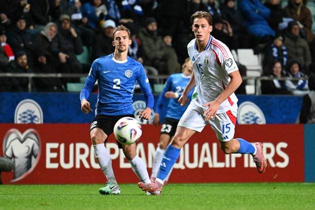 Pio Esposito (Italia) in action during Qualifiers - Estonia vs Italy, FIFA World Cup, WM, Weltmeisterschaft, Fussball match in Tallin, Estonia, October 11 2025  Copyright: xPasqualexGolia IPAxSportx xipa-agency.netx xx IPA_66441248 IPA_Agency_IPA66441248