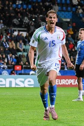 Pio Esposito (Italia) celebrates after the goal during Qualifiers - Estonia vs Italy, FIFA World Cup, WM, Weltmeisterschaft, Fussball match in Tallin, Estonia, October 11 2025  Copyright: xPasqualexGolia IPAxSportx xipa-agency.netx xx IPA_66441626 IPA_Agency_IPA66441626