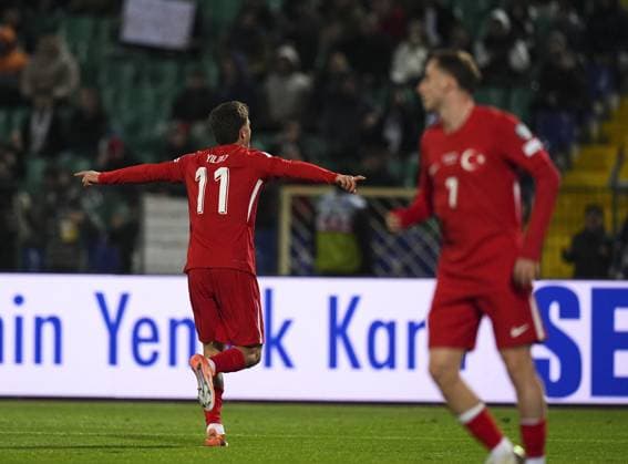 Bulgaria v Turkiye - 2026 FIFA World Cup, WM, Weltmeisterschaft, Fussball European Qualifiers SOFIA, BULGARIA - OCTOBER 11: Kenan Yildiz of Turkiye celebrates after scoring a goal during the 2026 FIFA World Cup European Qualifier Group E match between Bulgaria and Turkiye at Vasil Levski National Stadium in Sofia, Bulgaria on October 11, 2025. Mehmet Emin Menguarslan Anadolu Sofia Bulgaria. Editorial use only. Please get in touch for any other usage.  Copyright: x2025xAnadoluxMehmetxEminxMenguarslanx