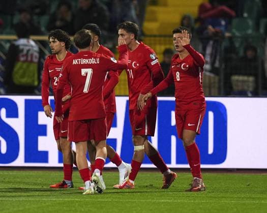 Bulgaria v Turkiye - 2026 FIFA World Cup, WM, Weltmeisterschaft, Fussball European Qualifiers SOFIA, BULGARIA - OCTOBER 11: Kenan Yildiz of Turkiye celebrates after scoring a goal during the 2026 FIFA World Cup European Qualifier Group E match between Bulgaria and Turkiye at Vasil Levski National Stadium in Sofia, Bulgaria on October 11, 2025. Mehmet Emin Menguarslan Anadolu Sofia Bulgaria. Editorial use only. Please get in touch for any other usage.  Copyright: x2025xAnadoluxMehmetxEminxMenguarslanx
