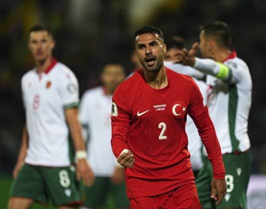 Bulgaria v Turkiye - 2026 FIFA World Cup, WM, Weltmeisterschaft, Fussball European Qualifiers SOFIA, BULGARIA - OCTOBER 11: Zeki Celik (2) of Turkiye celebrates after scoring a goal during the 2026 FIFA World Cup European Qualifier Group E match between Bulgaria and Turkiye at Vasil Levski National Stadium in Sofia, Bulgaria on October 11, 2025. Mehmet Emin Menguarslan Anadolu Sofia Bulgaria. Editorial use only. Please get in touch for any other usage.  Copyright: x2025xAnadoluxMehmetxEminxMenguarslanx