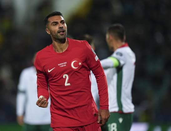 Bulgaria v Turkiye - 2026 FIFA World Cup, WM, Weltmeisterschaft, Fussball European Qualifiers SOFIA, BULGARIA - OCTOBER 11: Zeki Celik (2) of Turkiye celebrates after scoring a goal during the 2026 FIFA World Cup European Qualifier Group E match between Bulgaria and Turkiye at Vasil Levski National Stadium in Sofia, Bulgaria on October 11, 2025. Mehmet Emin Menguarslan Anadolu Sofia Bulgaria. Editorial use only. Please get in touch for any other usage.  Copyright: x2025xAnadoluxMehmetxEminxMenguarslanx