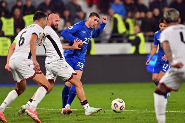 SERBIA vs ALBANIA DUSAN VLAHOVIC, football player of Serbia, during the FIFA World Cup, WM, Weltmeisterschaft, Fussball qualification match against Albania, at Dubocica stadium. Leskovac, 11.10.2025. photo: FOOTBALL, SERBIA, ALBANIA, FIFA WORLD CUP QUALIFICATIONS MATCH Leskovac Dubocica stadium Serbia Copyright: xMarkoxMetlas xMNxPressx
