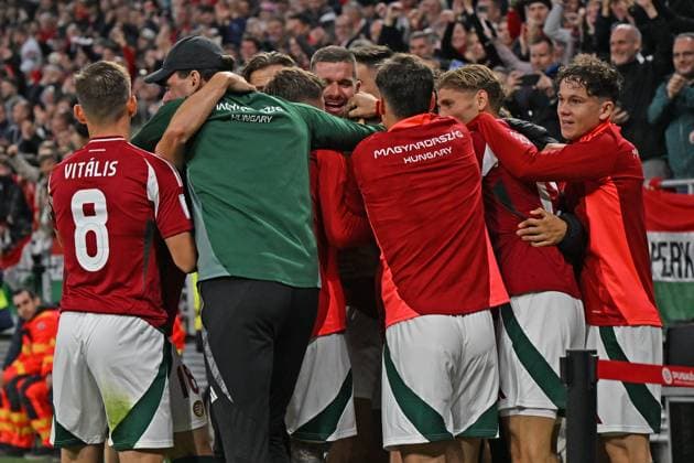 CALCIO - FIFA Mondiali - Qualifiers - Hungary vs Armenia Happiness of Zsombor Gruber (Hungary) after scores a goal during the UEFA European 2026 - Qualifying round - Matchday 7 between Hungary vs. Armenia on 11 October 2025 at the Puskas Arena, Budapest, Hungary Budapest Hungary  Copyright: xIPAxSport ABACAx