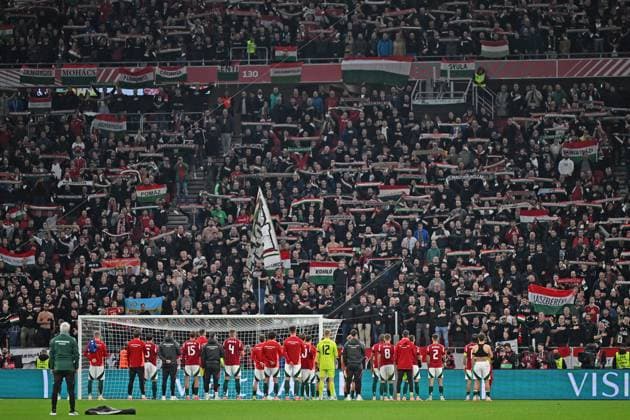 CALCIO - FIFA Mondiali - Qualifiers - Hungary vs Armenia final greetings under the supporters curve during the UEFA European 2026 - Qualifying round - Matchday 7 between Hungary vs. Armenia on 11 October 2025 at the Puskas Arena, Budapest, Hungary Budapest Hungary  Copyright: xIPAxSport ABACAx