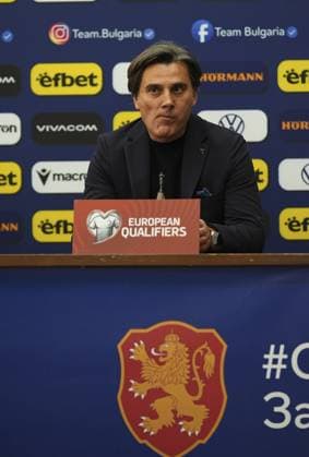 Bulgaria v Turkiye - 2026 FIFA World Cup, WM, Weltmeisterschaft, Fussball European Qualifiers SOFIA, BULGARIA - OCTOBER 11: Head Coach of Turkiye Vincenzo Montella attends press conference, PK, Pressekonferenz after the 2026 FIFA World Cup European Qualifier Group E match between Bulgaria and Turkiye at Vasil Levski National Stadium in Sofia, Bulgaria on October 11, 2025. Mehmet Emin Menguarslan Anadolu Sofia Bulgaria. Editorial use only. Please get in touch for any other usage.  Copyright: x2025xAnadoluxMehmetxEminxMenguarslanx