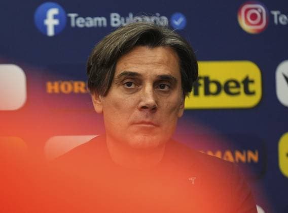 Bulgaria v Turkiye - 2026 FIFA World Cup, WM, Weltmeisterschaft, Fussball European Qualifiers SOFIA, BULGARIA - OCTOBER 11: Head Coach of Turkiye Vincenzo Montella attends press conference, PK, Pressekonferenz after the 2026 FIFA World Cup European Qualifier Group E match between Bulgaria and Turkiye at Vasil Levski National Stadium in Sofia, Bulgaria on October 11, 2025. Mehmet Emin Menguarslan Anadolu Sofia Bulgaria. Editorial use only. Please get in touch for any other usage.  Copyright: x2025xAnadoluxMehmetxEminxMenguarslanx