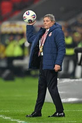 SERBIA vs ALBANIA DRAGAN STOJKOVIC, football coach of Serbia, during the FIFA World Cup, WM, Weltmeisterschaft, Fussball qualification match against Albania, at Dubocica stadium. Leskovac, 11.10.2025. photo: Mladjan Ivanovic FOOTBALL, SERBIA, ALBANIA, FIFA WORLD CUP QUALIFICATIONS MATCH Leskovac Dubocica stadium Serbia Copyright: xMarkoxMetlas xMNxPressx