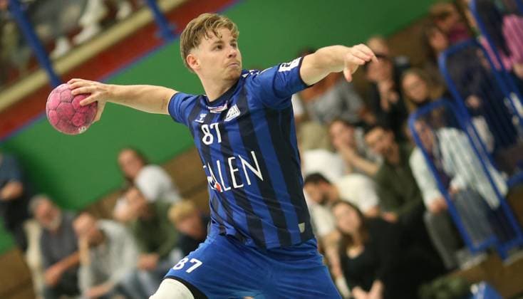 Handball, Season 2025 2026, 3 Liga, Staffel Nord Ost HG Hamburg Barmbek Eintracht Hildesheim Recording date October 11, 2025 Ben Rune Behncke Barmbek at Siebenmeter Wandsbek Hamburg