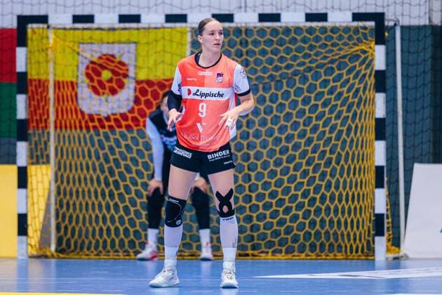 Nieke Kuehne HSG Blomberg Lippe, 09 GER, HSG Blomberg Lippe vs Sport Union Neckarsulm, Handball, 1 Bundesliga Women, Matchday 5, Season 2025 2026, 11 10 2025 GER, HSG Blomberg Lippe vs Sport Union Neckarsulm, Handball, 1 Bundesliga Women, Matchday 5, Season 2025 2026, 11 10 2025 Blomberg Copyright: xEibner-Pressefoto JanxRollingerx EP_JSK