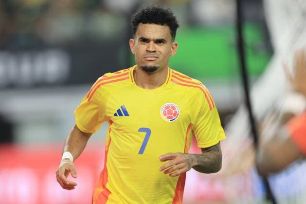 Luis Diaz of Colombia celebrates a goal during a 2026 World Cup warm-up match between Mexico and Colombia at AT&T Stadium in Arlington, United States, 11 October 2025. International Friendly, Länderspiel, Nationalmannschaft Mexico - Colombia !ACHTUNG: NUR REDAKTIONELLE NUTZUNG!  Copyright: xCarlosxRamírezx AMDEP6176 20251012-55018199319_1