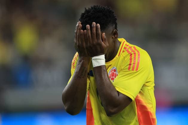 Johan Carbonero of Colombia celebrates a goal during a 2026 World Cup warm-up match between Mexico and Colombia at AT&T Stadium in Arlington, United States, 11 October 2025. International Friendly, Länderspiel, Nationalmannschaft Mexico - Colombia !ACHTUNG: NUR REDAKTIONELLE NUTZUNG!  Copyright: xCarlosxRamírezx AMDEP6181 20251012-55018199330_1
