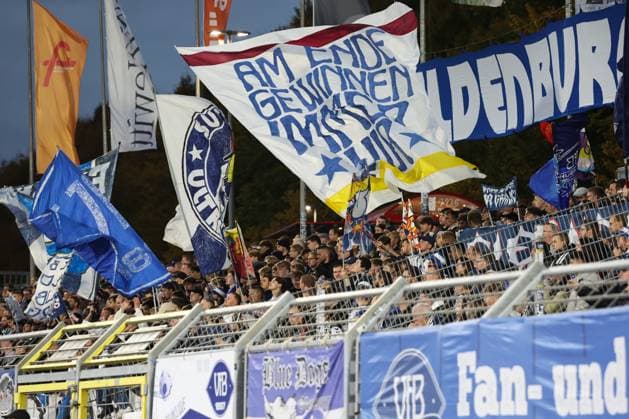 11 10 2025, Football, Men, Regionalliga Nord, Matchday 14, VfB Oldenburg BSV Kickers Emden Fanlager Fanblock Fans VfB Oldenburg