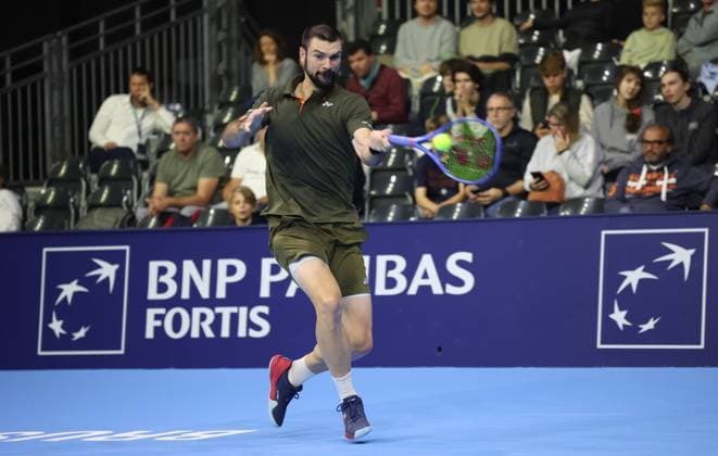 Jurij Rodionov pictured in action during the European Open ATP, Tennis Herren tennis tournament in Brussels, on Sunday 12 October 2025. This year s edition of the tournament is taking place from 12 to 19 October 2025. VIRGINIExLEFOUR  x136589352x