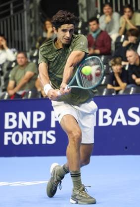 Pierre-Hughes Herbert pictured in action during the European Open ATP, Tennis Herren tennis tournament in Brussels, on Sunday 12 October 2025. This year s edition of the tournament is taking place from 12 to 19 October 2025. VIRGINIExLEFOUR  x136589365x
