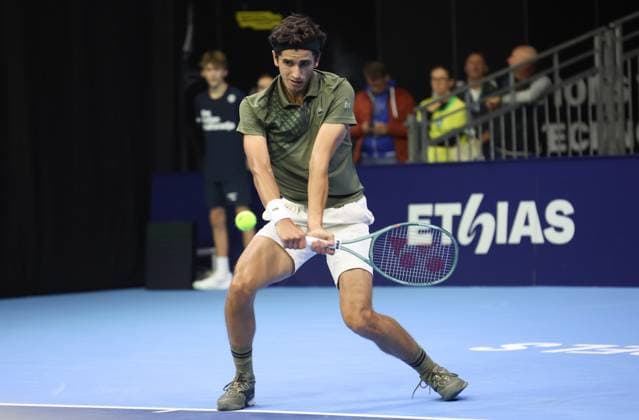 Pierre-Hughes Herbert pictured in action during the European Open ATP, Tennis Herren tennis tournament in Brussels, on Sunday 12 October 2025. This year s edition of the tournament is taking place from 12 to 19 October 2025. VIRGINIExLEFOUR  x136589382x
