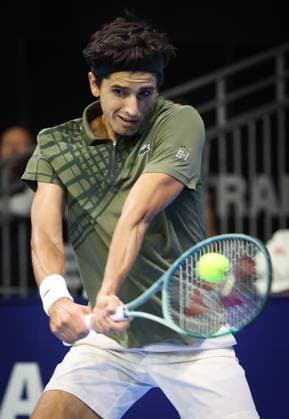 Pierre-Hughes Herbert pictured in action during the European Open ATP, Tennis Herren tennis tournament in Brussels, on Sunday 12 October 2025. This year s edition of the tournament is taking place from 12 to 19 October 2025. VIRGINIExLEFOUR  x136589466x