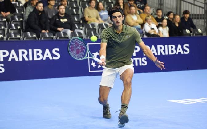 Pierre-Hughes Herbert pictured in action during the European Open ATP, Tennis Herren tennis tournament in Brussels, on Sunday 12 October 2025. This year s edition of the tournament is taking place from 12 to 19 October 2025. VIRGINIExLEFOUR  x136589790x