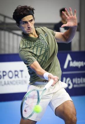 Pierre-Hughes Herbert pictured in action during the European Open ATP, Tennis Herren tennis tournament in Brussels, on Sunday 12 October 2025. This year s edition of the tournament is taking place from 12 to 19 October 2025. VIRGINIExLEFOUR  x136589815x