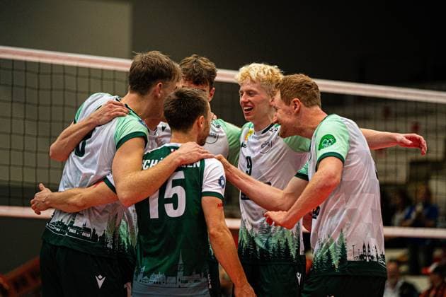 Volleyball I Men I Season 2025 2026 I Volleyball Bundesliga Ligacup I FT1844 Freiburg HELIOS Grizzlys Giesen I 12 10 2025 FT 1844 Freiburg jubilant Copyright: xLobeca Bjorn-OlexKehmx