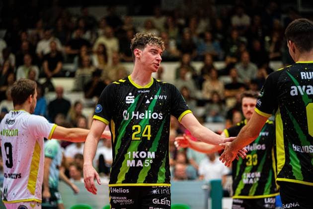 Volleyball I Men I Season 2025 2026 I Volleyball Bundesliga Ligacup I FT1844 Freiburg HELIOS Grizzlys Giesen I 12 10 2025 Austin Wilmot 24, HELIOS Grizzlys Giesen Single image Copyright: xLobeca Bjorn-OlexKehmx