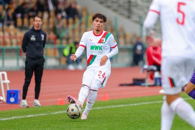 David Leal Costa 24, FC Augsburg II during the match between TSV Schwaben Augsburg v FC Augsburg II, Soccer, Men, Regionalliga Bayern, 2025 2026, Matchday 13 on 12 10 2025 in Augsburg, Rosenaustadion Bayern Germany