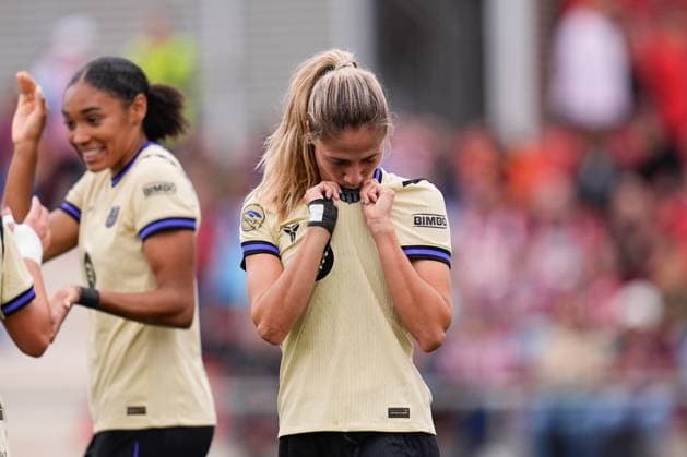 October 12, 2025, Madrid, Madrid, Spain: Laia Aleixandri Lopez of FC Barcelona, Barca celebrates a goal during the Spanish Women League, Liga F, football match played between Atletico de Madrid and FC Barcelona at Centro Deportivo Alcala de Henares on October 12, 2025 in Madrid, Spain. Madrid Spain - ZUMAa181 20251012_zaa_a181_126 Copyright: xDennisxAgyemanx