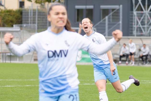 2. Frauen Bundesliga: Eintracht Frankfurt II - VfL Bochum, 12.10.2025 Alina Bantle (VFL Bochum 8) feiert ihr Tr ihren Treffer zum 1:0, Eintracht Frankfurt II - VfL Bochum, Frankfurt, Stadion am Brentanobad, 12.10.2025 Copyright: xBEAUTIFULxSPORTS Gawlikx