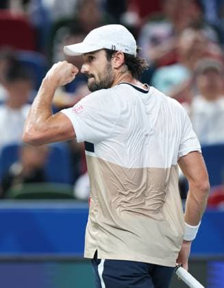 (251012) -- SHANGHAI, Oct. 12, 2025 -- Valentin Vacherot celebrates during the men s singles final between Arthur Rinderknech of France and Valentin Vacherot of Monaco at the ATP, Tennis Herren World Tour Shanghai Masters tennis tournament in Shanghai, east China, Oct. 12, 2025. ) (SP)CHINA-SHANGHAI-TENNIS-ATP TOUR-SHANGHAI MASTERS-MEN S SINGLES (CN) DingxTing 