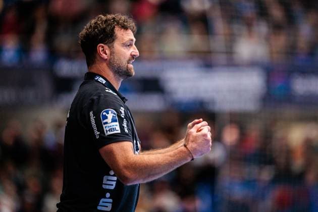 Florian Kehrmann TBV Lemgo Lippe, Coach rejoices GER, TBV Lemgo Lippe vs TVB Stuttgart, Handball, 1 Bundesliga, Matchday 8, Season 2025 2026, 12 10 2025 GER, TBV Lemgo Lippe vs TVB Stuttgart, Handball, 1 Bundesliga, Matchday 8, Season 2025 2026, 12 10 2025 Lemgo Copyright: xEibner-Pressefoto JanxRollingerx EP_JSK