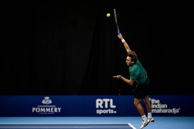 Spanish Daniel Merida pictured in action during the European Open ATP, Tennis Herren tennis tournament in Brussels, on Sunday 12 October 2025. This year s edition of the tournament is taking place from 12 to 19 October 2025. JASPERxJACOBS  x136604568x