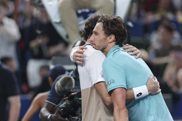 SHANGHAI, CHINA - OCTOBER 12: Valentin Vacherot of Monaco reacts after winning the match during men s single final match against Arthur Rinderknech of France on day 14 of the 2025 Shanghai Rolex Masters at Qi Zhong Tennis Center on October 12, 2025 in Shanghai, China. (Photo by Qian Jun) Copyright: xQianxJunx Sportspressphoto_SPR41521