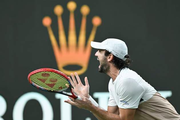 (251012) -- SHANGHAI, Oct. 12, 2025 -- Valentin Vacherot celebrates during the men s singles final between Arthur Rinderknech of France and Valentin Vacherot of Monaco at the ATP, Tennis Herren World Tour Shanghai Masters tennis tournament in Shanghai, east China, Oct. 12, 2025. ) (SP)CHINA-SHANGHAI-TENNIS-ATP TOUR-SHANGHAI MASTERS-MEN S SINGLES (CN) ChenxHaoming 