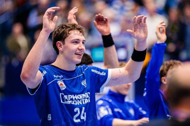 Joel Willecke TBV Lemgo Lippe, 24 cheers after 32 30 victory GER, TBV Lemgo Lippe vs TVB Stuttgart, Handball, 1 Bundesliga, Matchday 8, Season 2025 2026, 12 10 2025 GER, TBV Lemgo Lippe vs TVB Stuttgart, Handball, 1 Bundesliga, Matchday 8, Season 2025 2026, 12 10 2025 Lemgo Copyright: xEibner-Pressefoto JanxRollingerx EP_JSK