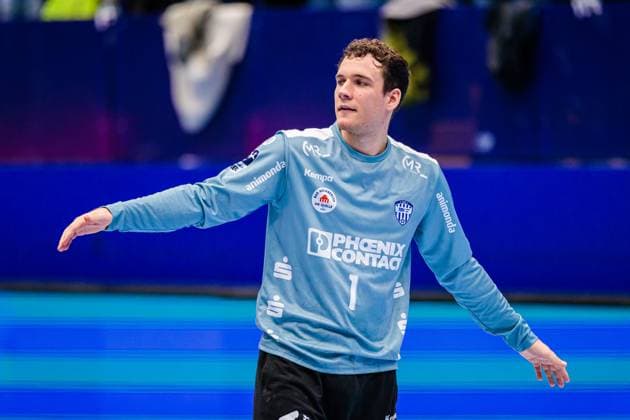 Constantin Moestl TBV Lemgo Lippe, 01 rejoices after 32 30 victory GER, TBV Lemgo Lippe vs TVB Stuttgart, Handball, 1 Bundesliga, Matchday 8, Season 2025 2026, 12 10 2025 GER, TBV Lemgo Lippe vs TVB Stuttgart, Handball, 1 Bundesliga, Matchday 8, Season 2025 2026, 12 10 2025 Lemgo Copyright: xEibner-Pressefoto JanxRollingerx EP_JSK
