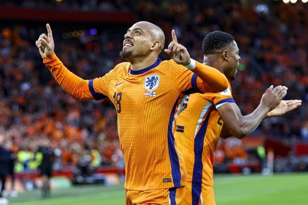 AMSTERDAM, 12-10-2025 , JohanCruyff Stadium , season 2025 2026 , FIFA World Cup, WM, Weltmeisterschaft, Fussball Qualifier between The Netherlands and Finland. Picture shows Netherlands player Donyell Malen scores the 1-0 Netherlands - Finland  x31478228x Copyright: