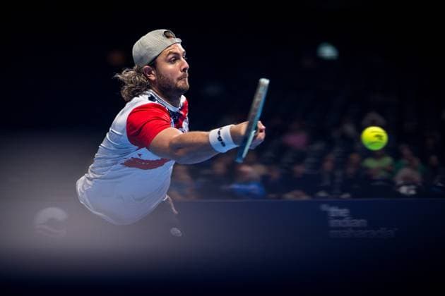 Argentinian Marco Trungelliti pictured in action during the European Open ATP, Tennis Herren tennis tournament in Brussels, on Sunday 12 October 2025. This year s edition of the tournament is taking place from 12 to 19 October 2025. JASPERxJACOBS  x136613101x